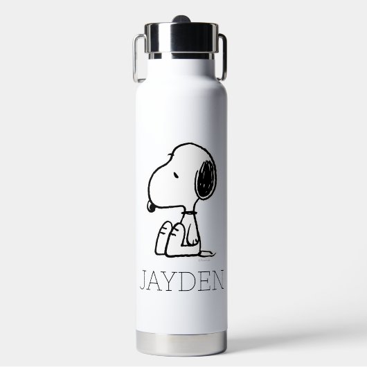 Bouteille D'eau cacahuètes | Snoopy En Bas | Ajouter Votre Nom (Salle de sport)