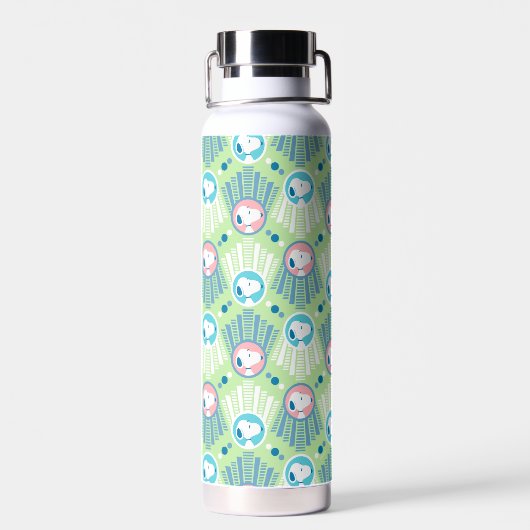 Bouteille D'eau cacahuètes | Snoopy Mint Green Deco Dreams Motif (Arrière)