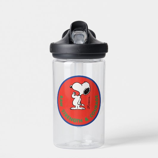 Bouteille D'eau cacahuètes | Snoopy Raw Force & Courage Badge (Avant)