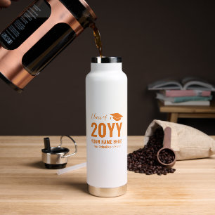Bouteille D'eau Cadeau de fin d'études personnalisé au nom Orange