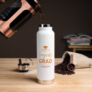 Bouteille D'eau Cadeau de fin d'études personnalisé Orange Votre N