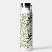 Bouteille D'eau Cadeau de fleurs botaniques vert sauge initiale mo (Avant)