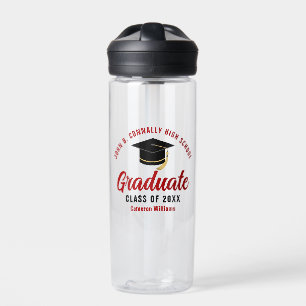 Bouteille D'eau Cadeau de graduation personnalisée Red Graduate