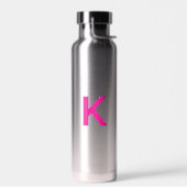 Bouteille D'eau Cadeau de lettre initiale monogramme rose chaud po (Gauche)