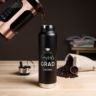 Bouteille D'eau Cadeau de remise de diplôme personnalisé noir mode