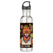 Bouteille D'eau Cadeaux de chats cool pour les amateurs de basket- (Devant)