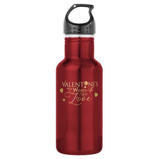 Bouteille D'eau Cadeaux de la Saint-Valentin Rouges (Devant)