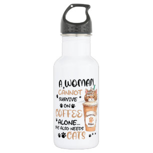 Bouteille D'eau Café & Chats - Cute Kawaii Art