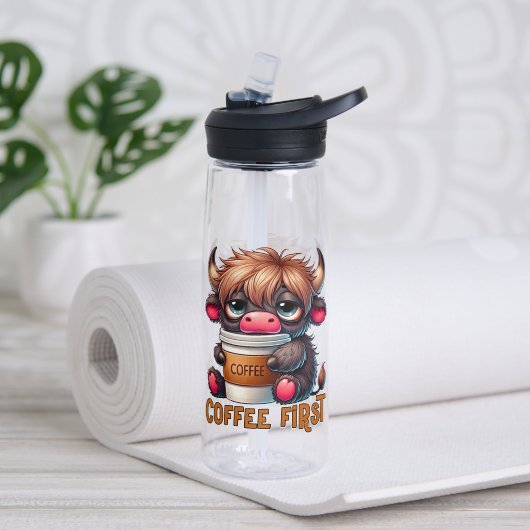 Bouteille D'eau Café d'abord (Yoga (pivotée))