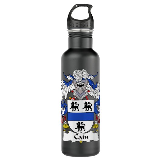 Bouteille D'eau Cain Coat of Arms Family Crest (Devant)