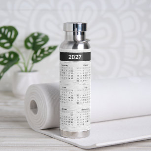 Bouteille D'eau Calendrier 2025 Sur Le Bouleau Blanc