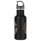 Bouteille D'eau Calligramme des mots de baseball (Dos)