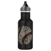 Bouteille D'eau Calligramme des mots de baseball (Droite)
