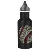 Bouteille D'eau Calligramme des mots de baseball (Gauche)