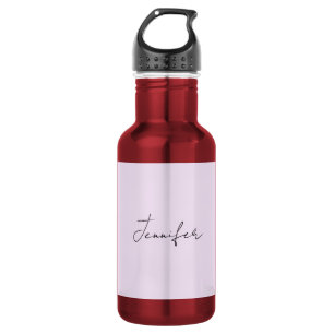 Bouteille D'eau Calligraphie de couleur pastel Élégant Simple Nom