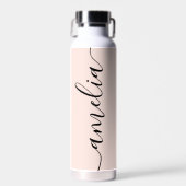 Bouteille D'eau Calligraphie Féminine Moderne Rose Pâle (Avant)