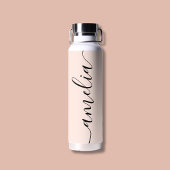 Bouteille D'eau Calligraphie Féminine Moderne Rose Pâle