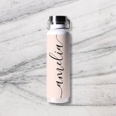Bouteille D'eau Calligraphie Féminine Moderne Rose Pâle