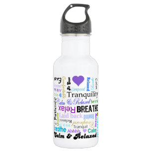 Bouteille D'eau Calme et typographie de détente de mots de positi