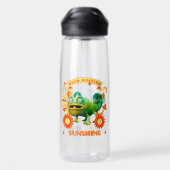 Bouteille D'eau Caméléon drôle Bonjour Soleil (Arrière)
