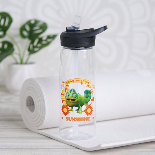Bouteille D'eau Caméléon drôle Bonjour Soleil (Yoga (pivotée))
