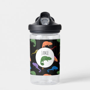 Bouteille D'eau Caméléons Reptile Lézards Enfants Nom École
