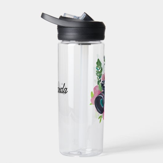 Bouteille D'eau Caméra vintage, feuillage vert (Droite)