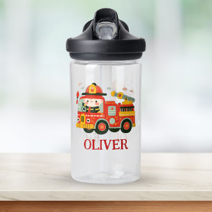 Bouteille D'eau Camion de pompiers mignon et pompier personnalisé