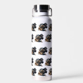 Bouteille D'eau Camion Monster de course Black White (Arrière)