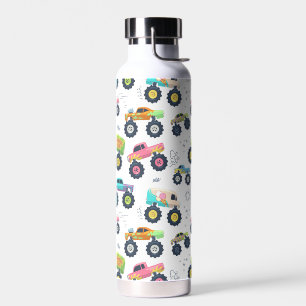 Bouteille D'eau Camions monstres aquarelle pour enfants