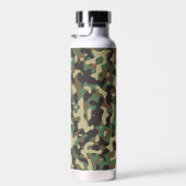 Bouteille D'eau Camo camouflage vert Brown beige Nom du monogramme (Plage)