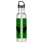 Bouteille D'eau Camo vert moderne noir Wolf Silhouette Monogramme (Dos)
