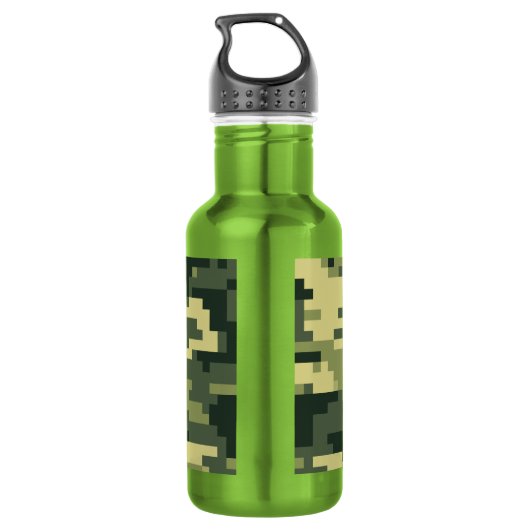 Bouteille D'eau Camouflage numérique en bois à 8 bits / Camo (Dos)