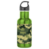 Bouteille D'eau Camouflage numérique en bois à 8 bits / Camo (Devant)