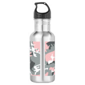 Bouteille D'eau Camouflage rose et gris, Militaire, Armée (Dos)