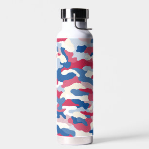 Bouteille D'eau Camouflage rouge blanc et bleu