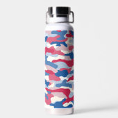 Bouteille D'eau Camouflage rouge blanc et bleu (Arrière)