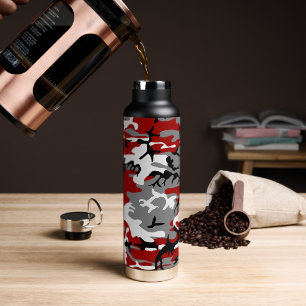 Bouteille D'eau Camouflage rouge et gris, Militaire, Armée