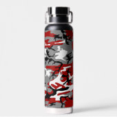 Bouteille D'eau Camouflage rouge et gris, Militaire, Armée (Arrière)