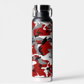 Bouteille D'eau Camouflage rouge et gris Votre nom Personnaliser (Avant)
