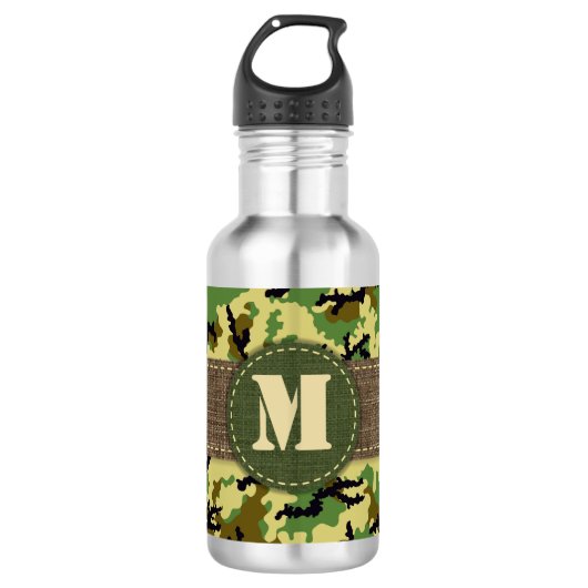 Bouteille D'eau Camouflage Woodland (Devant)