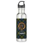 Bouteille D'eau Campbell Crest sur Tartan (Devant)
