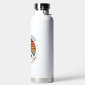 BOUTEILLE D'EAU CAMPEZ PLUS, INQUIÉTEZ-VOUS MOINS (Droite)