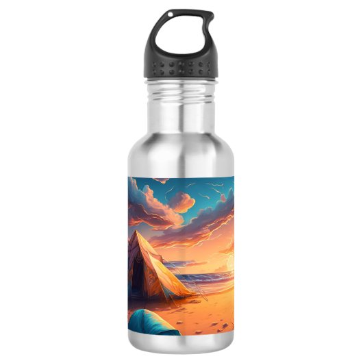 Bouteille D'eau Camping au lever du soleil (Devant)