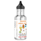 Bouteille d'eau Canard Ange Orange avec comté d'Or (Droite)