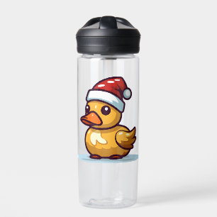 Bouteille D'eau Canard de Noël en chapeau de Santa