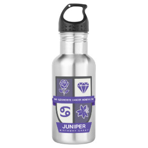 Bouteille D'eau Cancer Birthday Crest™ pour le 22-30 juin