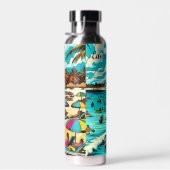 Bouteille D'eau Cancun, Mexique avec une Vibe pop art (Plage)
