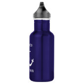 Bouteille D'eau Capitaine nautique Ancre blanche Ajouter un nom (Droite)