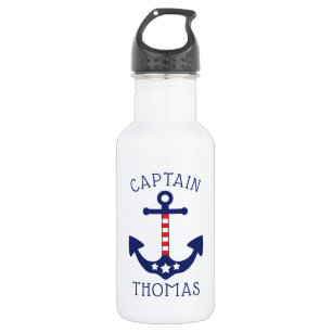 Bouteille D'eau Capitaine patriote Name d'Ancre nautique